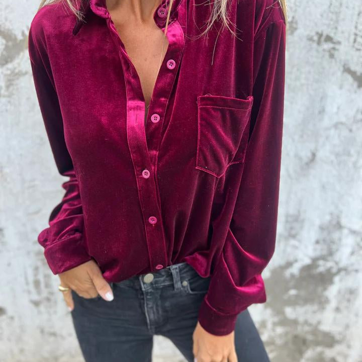 Kaya - Elegant Velvet Blouse