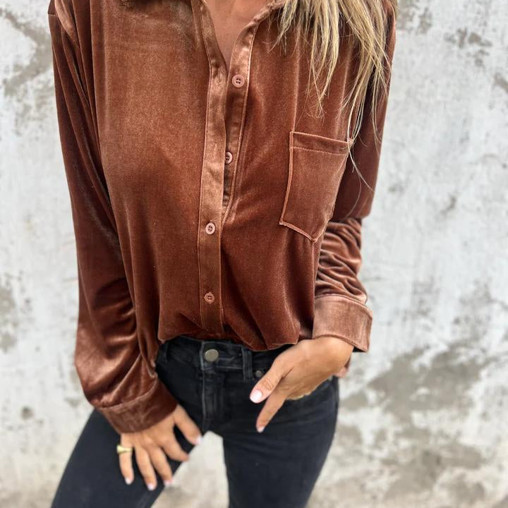Kaya - Elegant Velvet Blouse