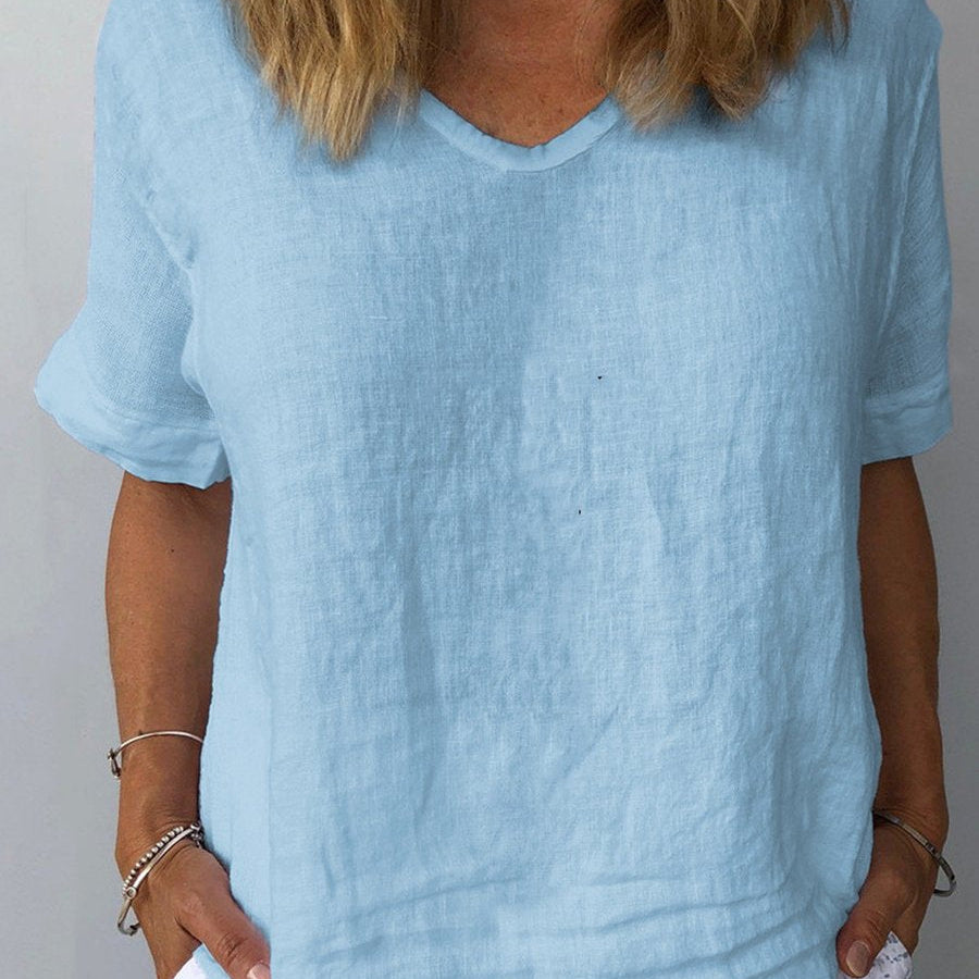 Women's cotton linen casual top