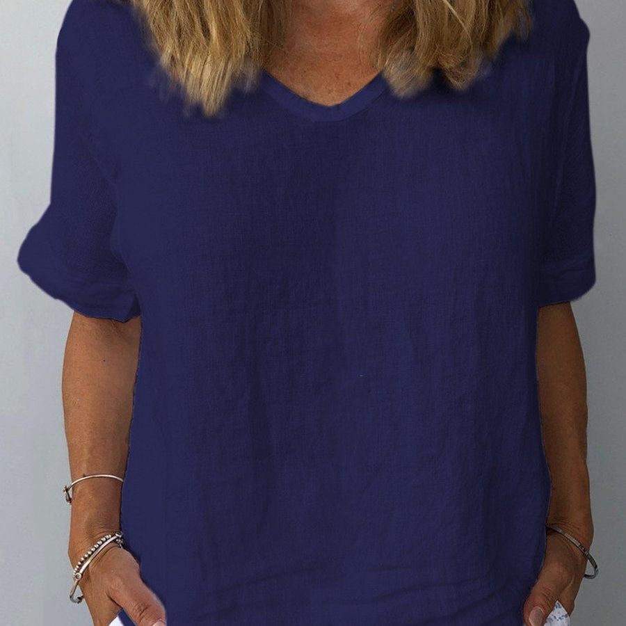 Women's cotton linen casual top