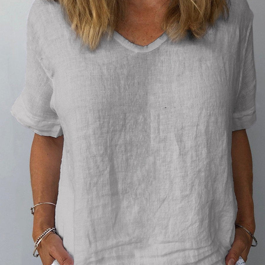 Women's cotton linen casual top