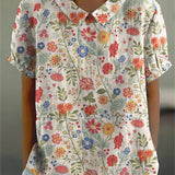 Women's floral art print casual shirt