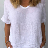 Women's cotton linen casual top