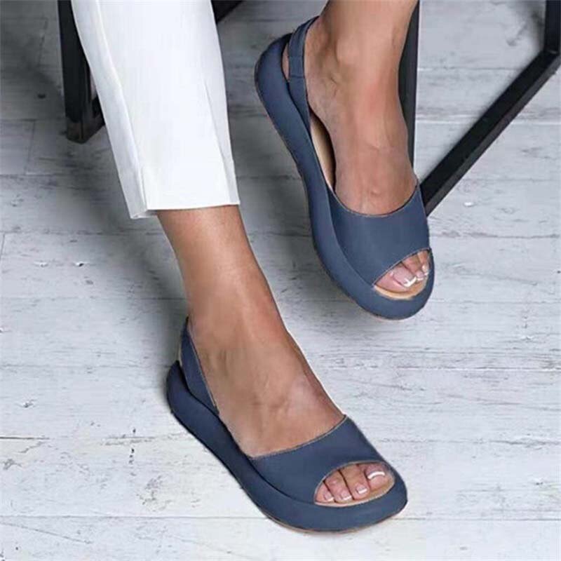 Women’s Slingback Flats – Open Toe – Platform Sole – Streamlined Fit – Casual Style