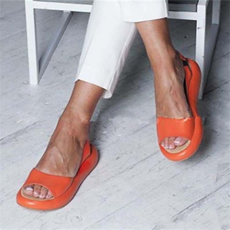 Women’s Slingback Flats – Open Toe – Platform Sole – Streamlined Fit – Casual Style