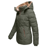 Women’s Down Puffer Jacket with Faux Fur Hood – Warm, Waterproof & Insulated Winter Coat