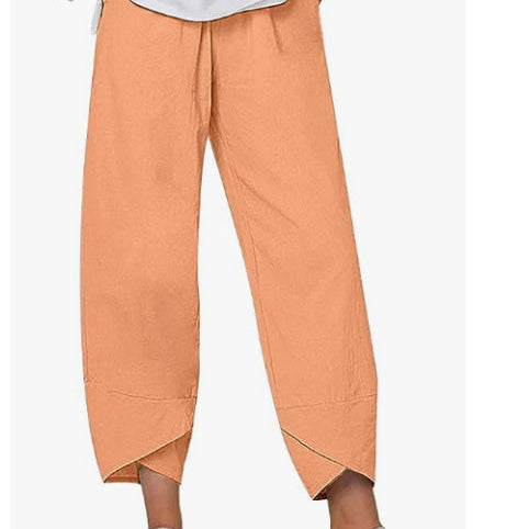 Women's Culottes - Wide Leg - Cropped Length - Elastic Waist - Lightweight Fabric