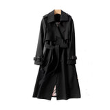 Women's Double Button Trench Coat - Classic Outerwear