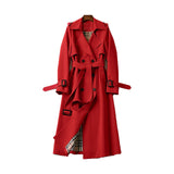 Women's Double Button Trench Coat - Classic Outerwear