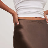 Women's Maxi Skirt - Sleek Satin - Flowing A-Line Silhouette - Elegant Formal Wear