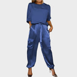 Taylor Pembroke | Satin Ensemble With Cargo Trousers