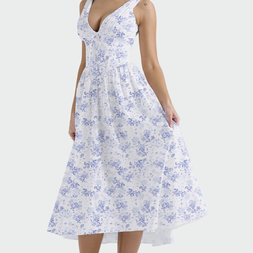 Alexandrina | Luxurious Glamorous Floral Midi Dress