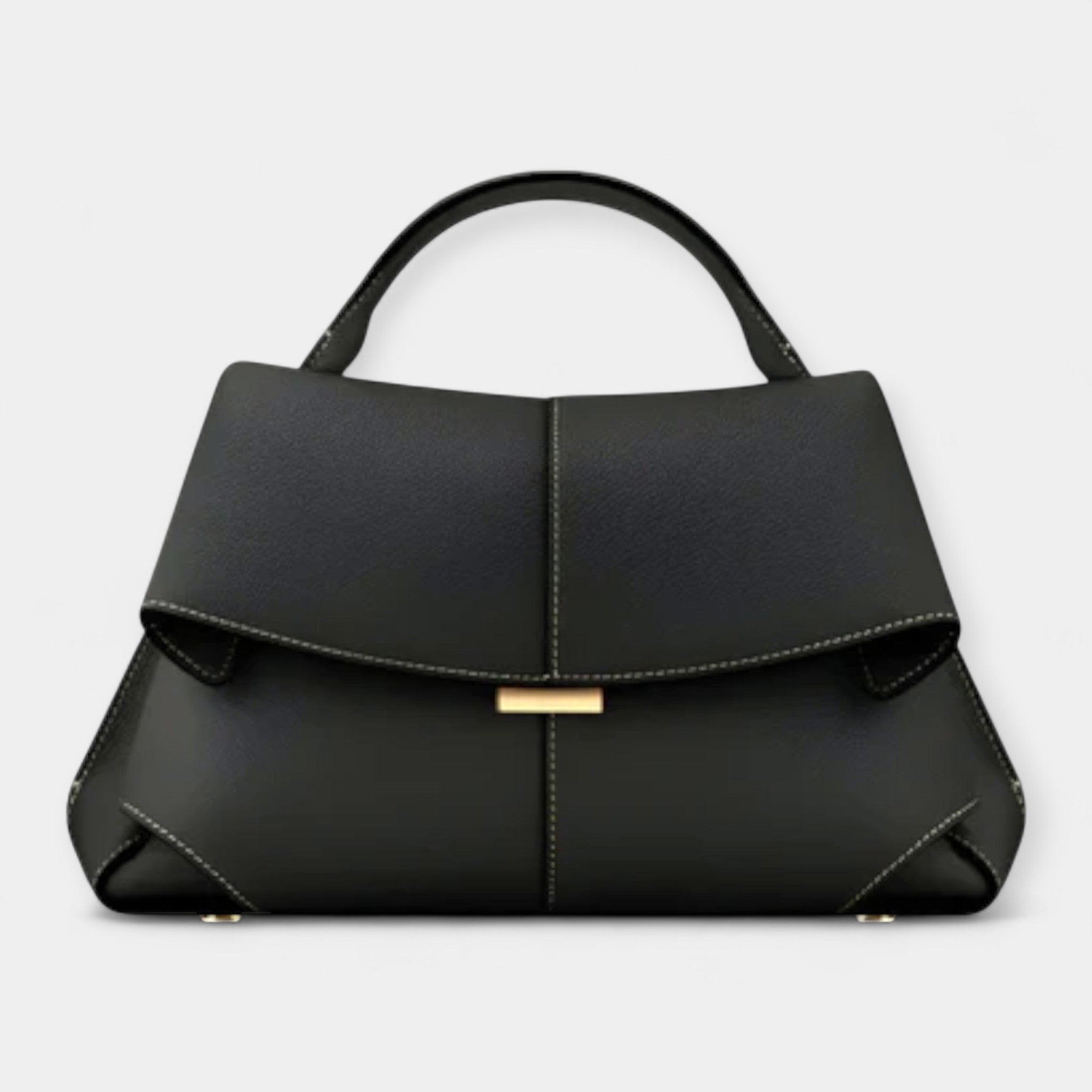 Roll Top Handbag In Premium Leather French Inspired Limited