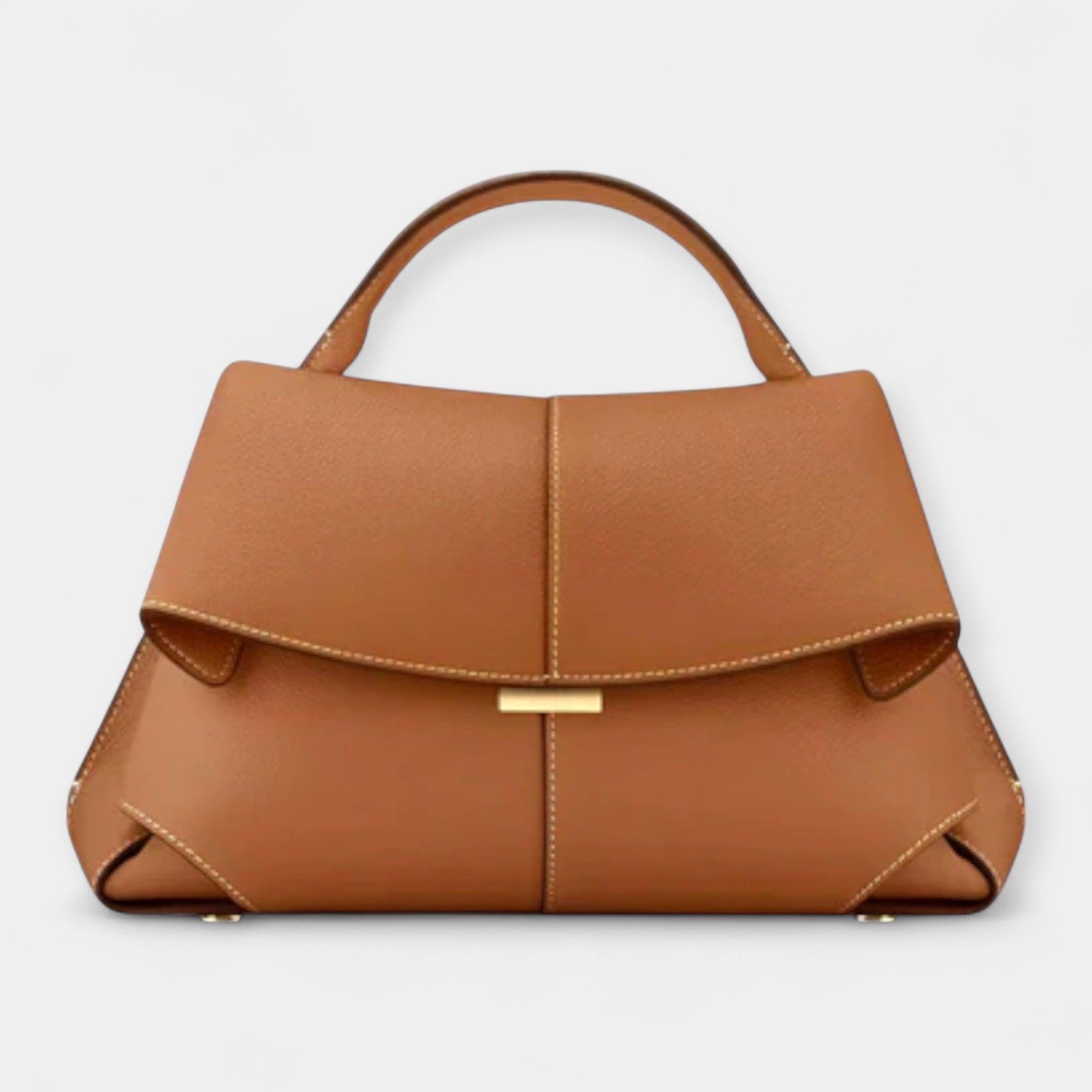 Roll Top Handbag In Premium Leather French Inspired Limited