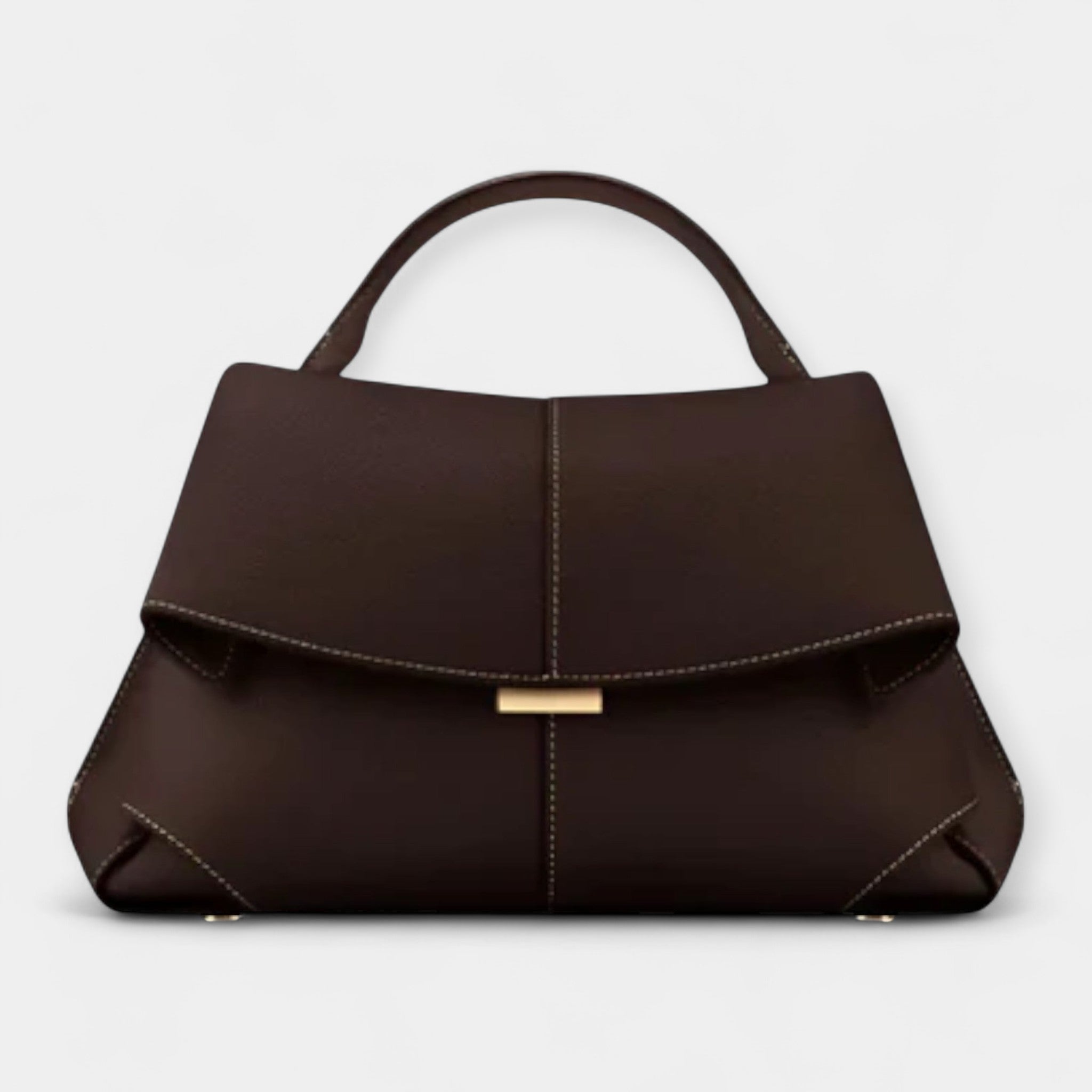 Roll Top Handbag In Premium Leather French Inspired Limited