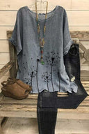 Gray - Black Floral Print