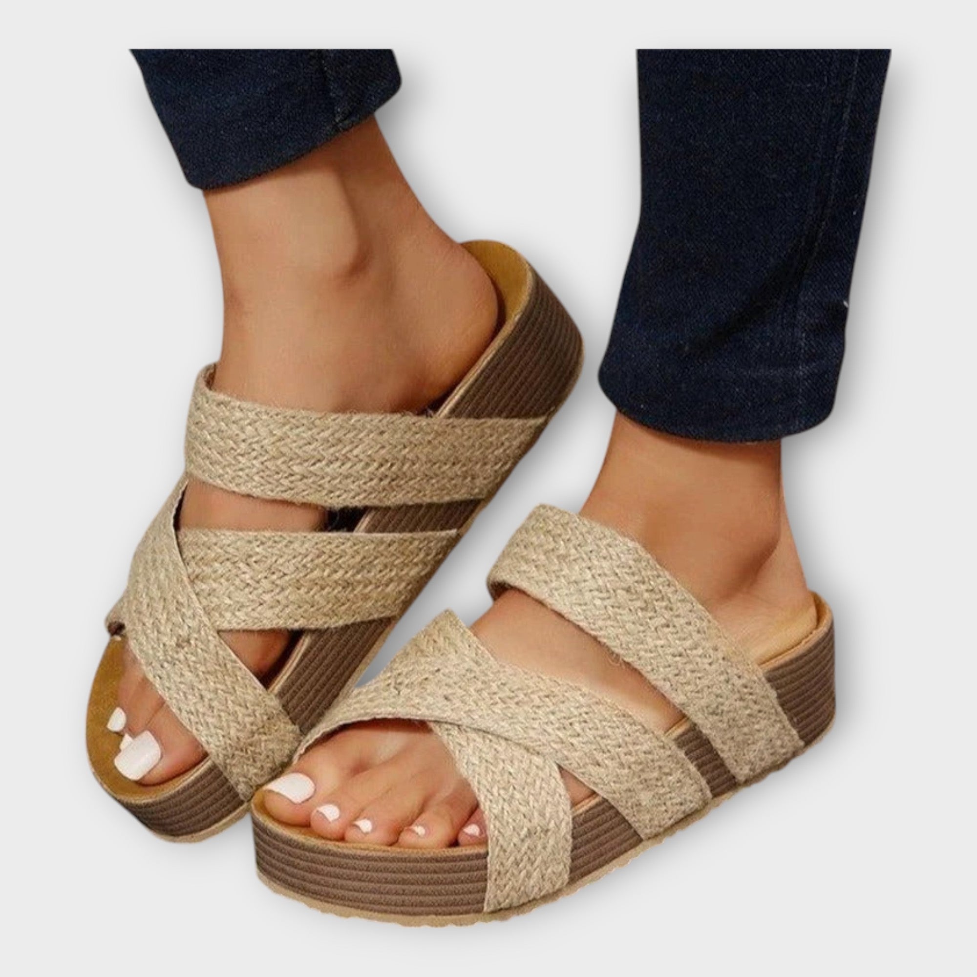 Sterling | Platform Sandals Showcasing Woven Straps