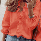Talia | V-Neck Blouse with Charming Ruffles