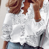 Women's Ruffle Blouse with V-Neck