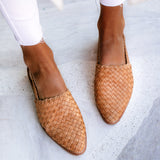 Women’s Slip-On Flats – Woven Texture – Pointed Toe – Flexible Breathable Fit